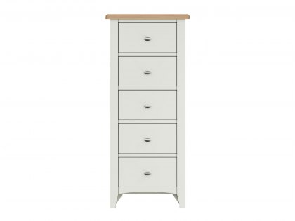 Kenmore Patterdale White and Oak 5 Drawer Tall Narrow Chest of Drawers (Assembled)