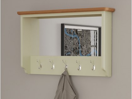 Kenmore Patterdale White and Oak Mirror Wall Rack (Assembled)