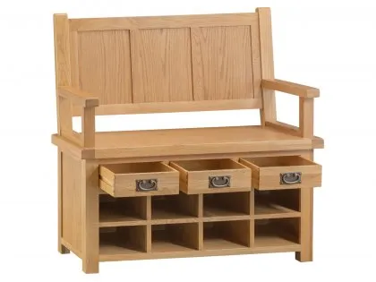 Kenmore Waverley Oak 3 Drawer Storage Hallway Bench (Assembled)