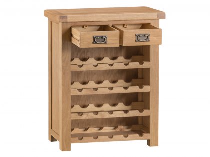 Kenmore Waverley Oak 2 Drawer Wine Cabinet (Assembled)