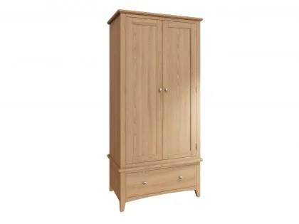 Kenmore Dakota Oak 2 Door 1 Drawer Double Wardrobe (Part Assembled)