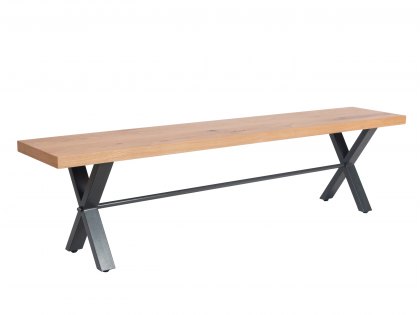 Kenmore Dyce 130cm Oak and Black Dining Bench
