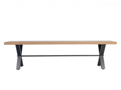 Kenmore Dyce 180cm Oak and Black Dining Bench
