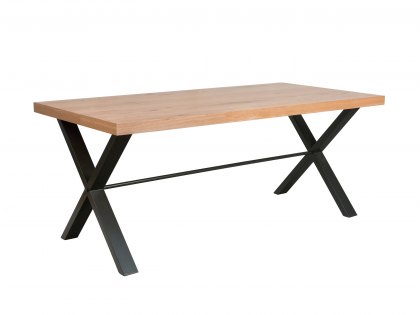Kenmore Dyce 180cm Oak and Black Dining Table (Flat Packed)