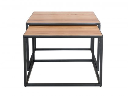 Kenmore Dyce Oak and Black Large Nest of Tables (Flat Packed)