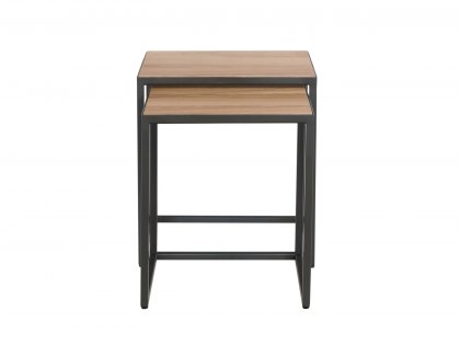 Kenmore Dyce Oak and Black Nest of Tables (Assembled)