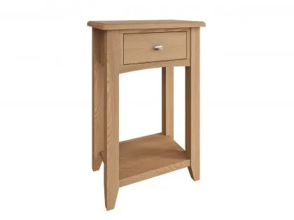 Kenmore Dakota Oak 1 Drawer Tall Lamp Table (Assembled)