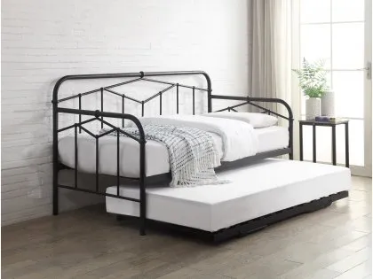 Flintshire Axton 3ft Single Sand Blast Black Metal Day Bed Frame