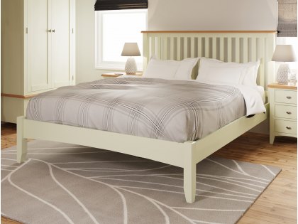 Kenmore Patterdale 5ft King Size White and Oak Wooden Bed Frame