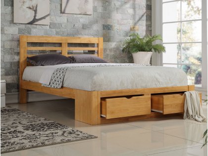 Flintshire New Bretton 5ft King Size Oak Wooden 2 Drawer Bed Frame