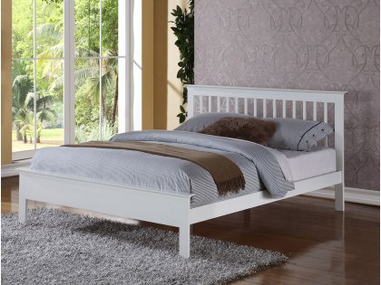 Flintshire Pentre 5ft King Size White Wooden Bed Frame