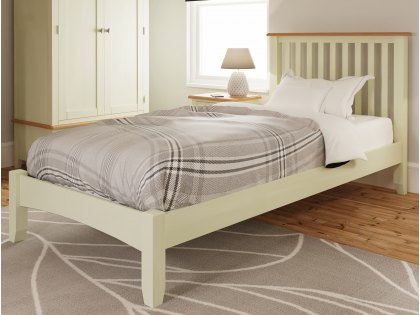 Kenmore Patterdale 3ft Single White and Oak Wooden Bed Frame