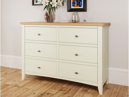 Kenmore Patterdale White and Oak 6 Drawer Chest of Drawers (Assembled)