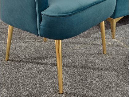 GFW Pettine Teal Upholstered Fabric Accent Chair