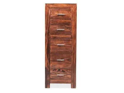 Archers Santa Clara 5 Drawer Acacia Wooden Tallboy Unit (Assembled)