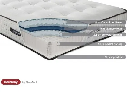 SleepSoul Harmony Memory Pocket 1000 4ft Small Double Mattress in a Box