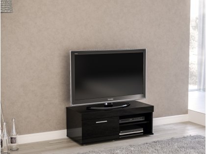 Birlea Edgeware Black High Gloss Small TV Unit (Flat Packed)