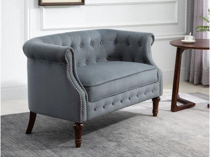 Birlea Freya Grey Velvet Fabric 2 Seater Sofa