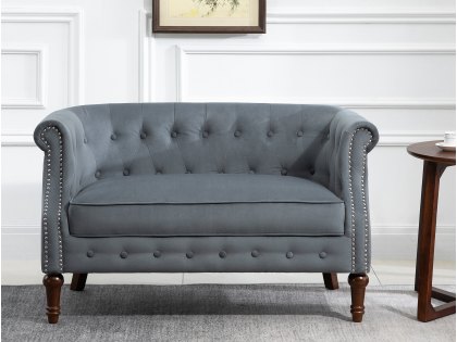 Birlea Freya Grey Velvet Fabric 2 Seater Sofa