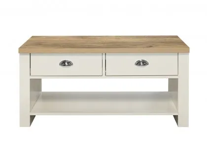 Birlea Highgate Cream and Oak Effect 2 Drawer Coffee Table