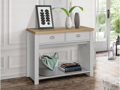 Birlea Highgate Grey and Oak Effect 2 Drawer Console Table (Flat Packed)
