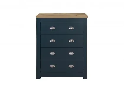 Birlea Highgate Navy and Oak Effect 4 Drawer Chest