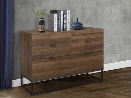 Birlea Houston Walnut Effect 6 Drawer Chest of Drawers