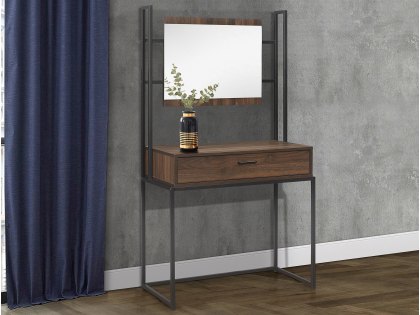 Birlea Houston Walnut Effect Dressing Table & Mirror (Flat Packed)