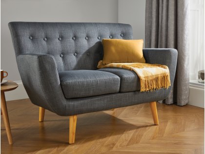 Birlea Loft Grey Fabric 2 Seater Sofa