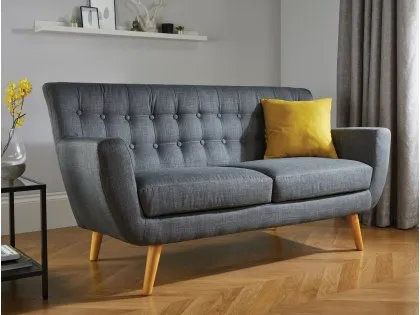 Birlea Loft Grey Fabric 3 Seater Sofa
