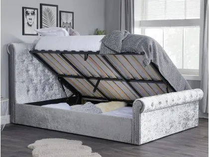 Birlea Sienna 5ft King Size Steel Crushed Velvet Ottoman Bed Frame