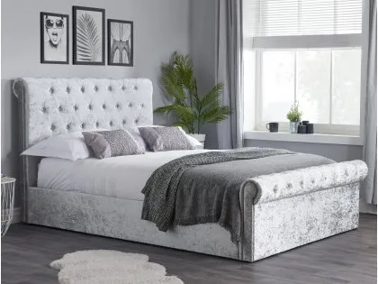 Birlea Sienna Steel Crushed Velvet Ottoman Bed Frame Birlea Sienna Steel Crushed Velvet Ottoman Bed Frame