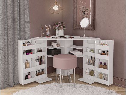 Birlea Olivia White Corner Dressing Table with Storage (Flat Packed)