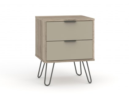 Core Augusta Driftwood and Calico 2 Drawer Bedside Cabinet (Flat Packed)