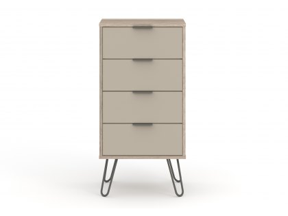 Core Augusta Driftwood and Calico 4 Drawer Narrow Chest of Drawers (Flat Packed)