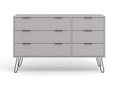 Core Augusta Grey 3+3 Drawer Wide Chest of Drawers