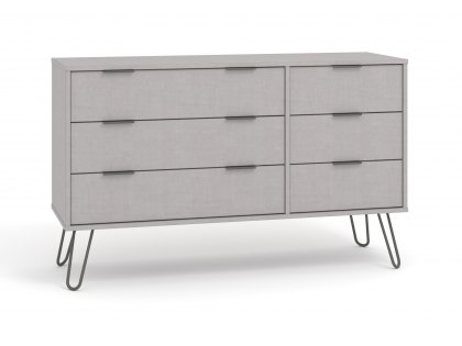 Core Augusta Grey 3+3 Drawer Wide Chest of Drawers (Flat Packed)