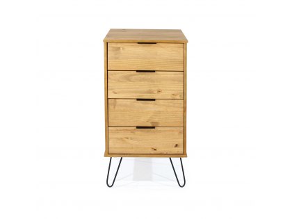 Core Augusta Waxed Pine 4 Drawer Narrow Chest of Drawers (Flat Packed)