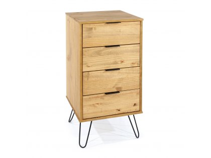 Core Augusta Waxed Pine 4 Drawer Narrow Chest of Drawers (Flat Packed)