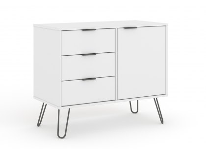 Core Augusta White Small Sideboard with 1 Door 3 Drawer (Flat Packed)