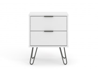 Core Augusta White 2 Drawer Bedside Cabinet (Flat Packed)