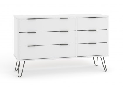 Core Augusta White 3+3 Drawer Wide Chest of Drawers (Flat Packed)