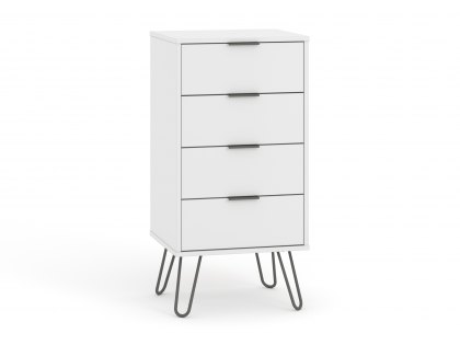 Core Augusta White 4 Drawer Narrow Chest of Drawers (Flat Packed)