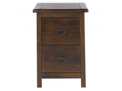 Core Boston Dark Antique Pine 2 Drawer Petite Bedside Table