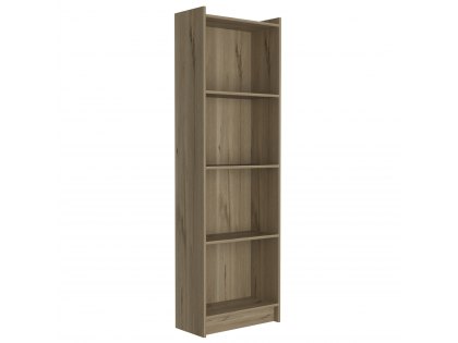 Core Brooklyn Bleached Pine Effect 4 Shelf Bookcase (Flat Packed)