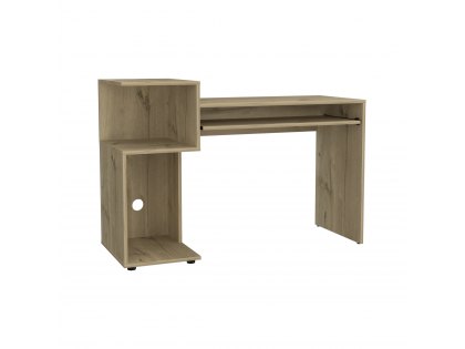 Core Brooklyn Bleached Pine Effect Desk with Low Shelving Unit (Left Side) (Flat Packed)