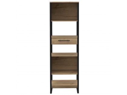 Core Brooklyn Bleached Pine Effect Tall Narrow 1 Drawer Bookcase (Flat Packed)