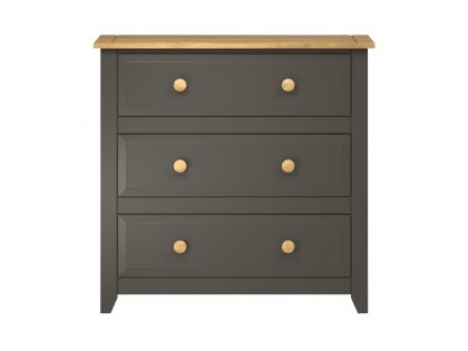 Core Capri Carbon and Waxed Pine 3 Drawer Chest of Drawers (Flat Packed)