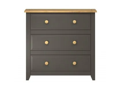 Core Capri Carbon and Waxed Pine 3 Drawer Chest of Drawers