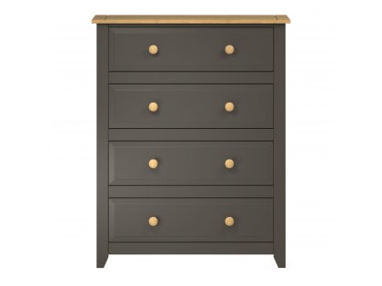 Core Capri Carbon and Waxed Pine 4 Drawer Chest of Drawers (Flat Packed)